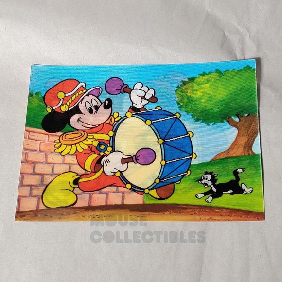 Vintage 1970s Disney Lenticular Postcard Mickey Mouse Pluto TOPPAN TOP STEREO - Picture 2 of 12